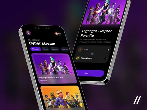 Client app mockup, UI design