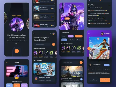 Live streaming app, Mobile UIUX