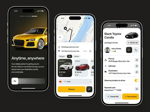 Ride booking app, UIUX design by Paultechnolog