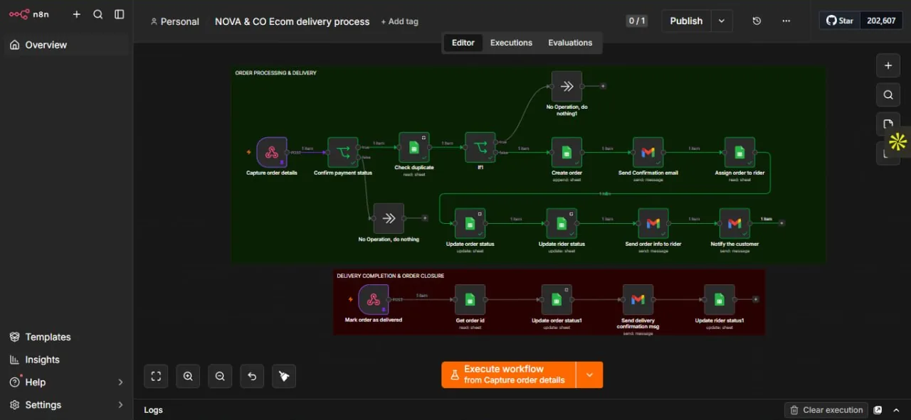Order-to-delivery system: n8n automation workflow by Paultechnolog