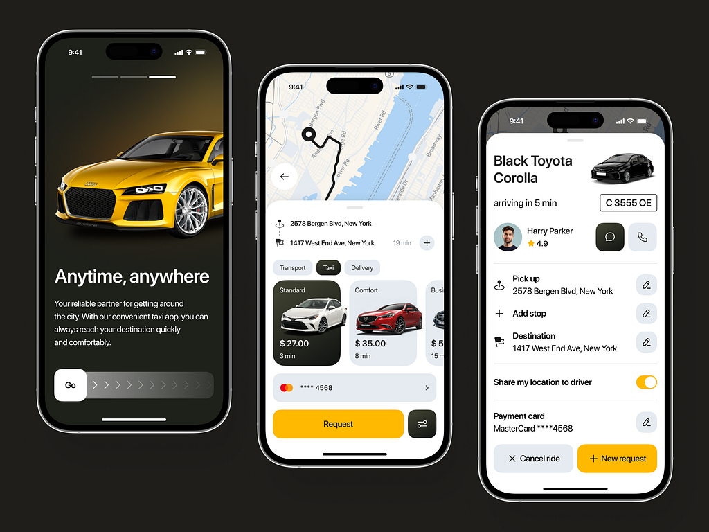 Taxi Booking App Interface